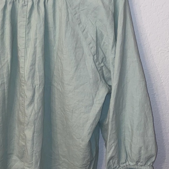Women's Muted Pastel Sage Green Blouse - Picture 9 of 11